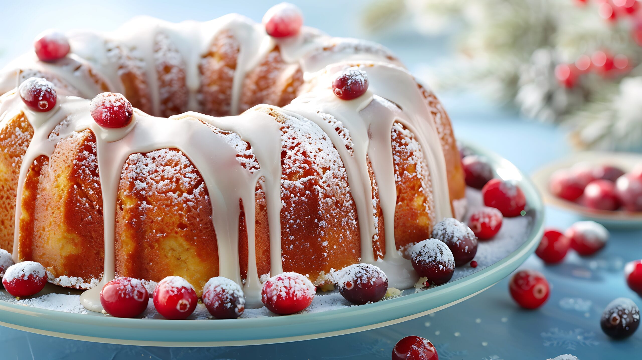 Ciambella di Natale con cioccolato bianco e ribes