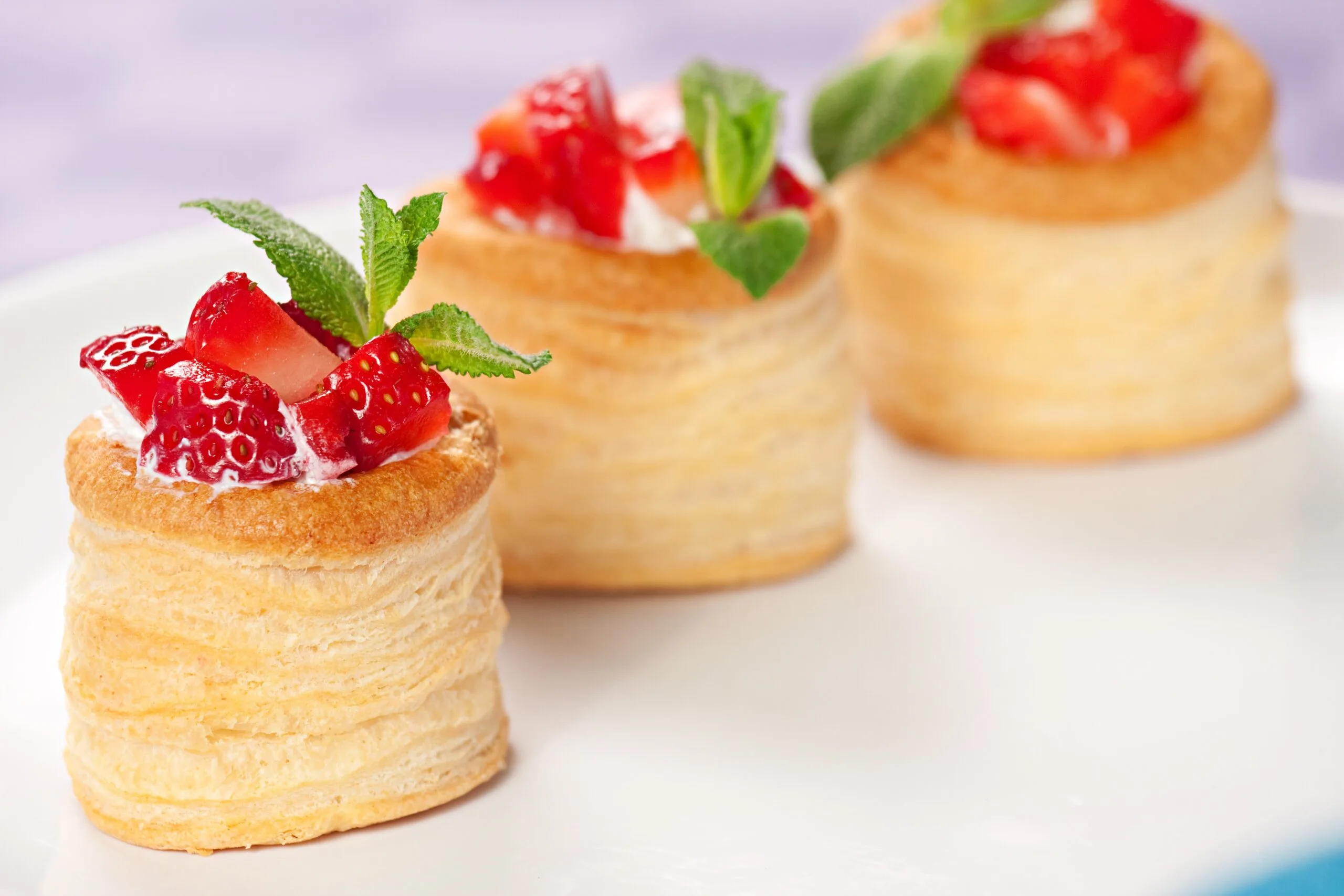 Vol au vent dolci, con la frutta e la crema pasticcera